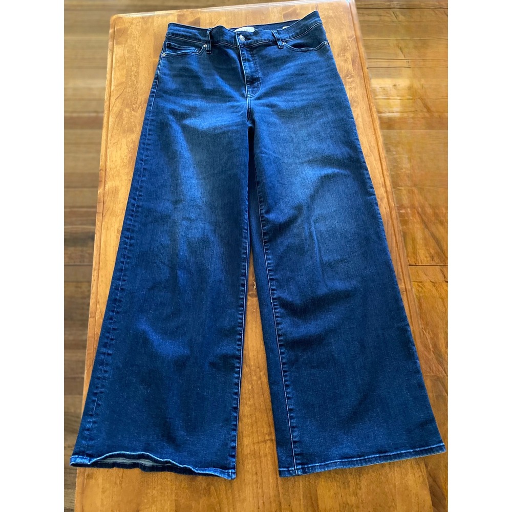 FRAME Le Slim Palazzo Jeans Trick Wash High Rise Wide Leg Denim Size 32 - Picture 3 of 15